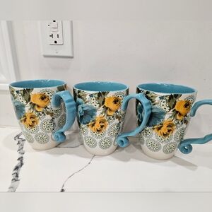 THE PIONEER WOMAN ROSE SHADOW JUMBO 26OZ LATTE MUG SET